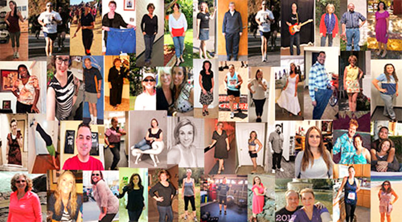Collage of male and female patients showcasing weight loss